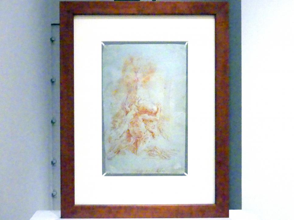 Giovanni Domenico Tiepolo (1743–1785), Mann mit Krokodil, Holzbündel, Kinderkopf (Verso-Seite), Stuttgart, Staatsgalerie, Ausstellung "Tiepolo"  vom 11.10.2019 - 02.02.2020, Saal 8: Die Würzburger Residenz, 1753, Bild 2/3