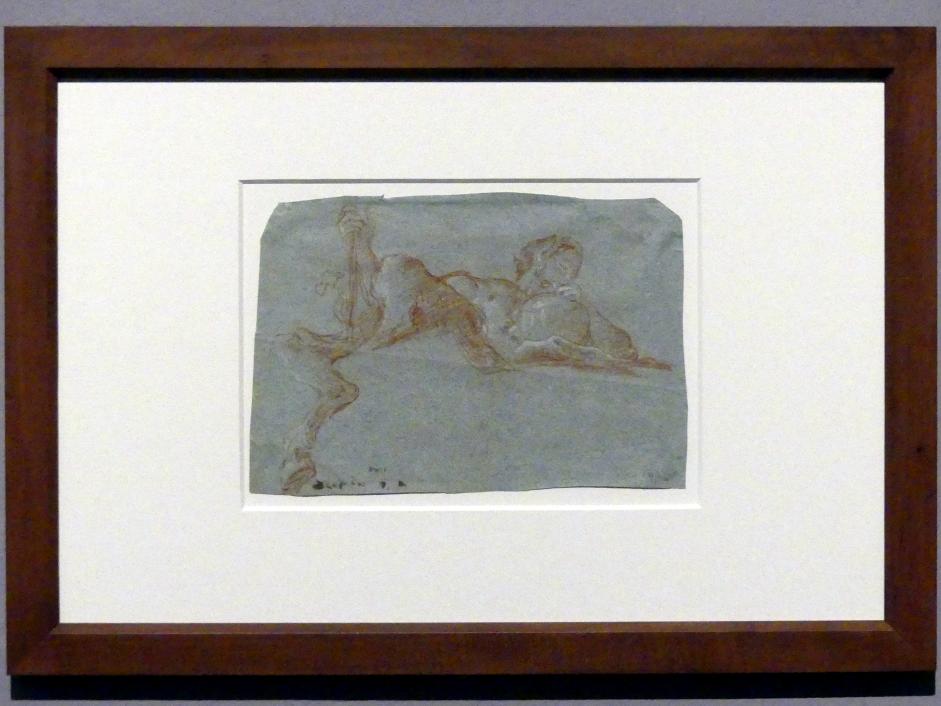Giovanni Battista Tiepolo (1715–1785), Satyr mit Weinkrug, Stuttgart, Staatsgalerie, Ausstellung "Tiepolo"  vom 11.10.2019 - 02.02.2020, Saal 10: Späte Werke, 1760–1762, Bild 2/3