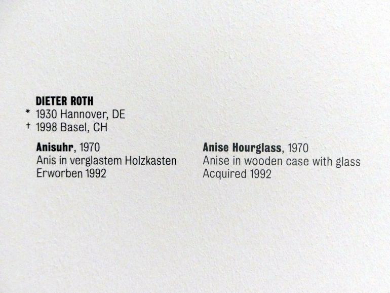 Dieter Roth (1965–1993), Anisuhr, Stuttgart, Kunstmuseum, Saal 18, 1970, Bild 11/11
