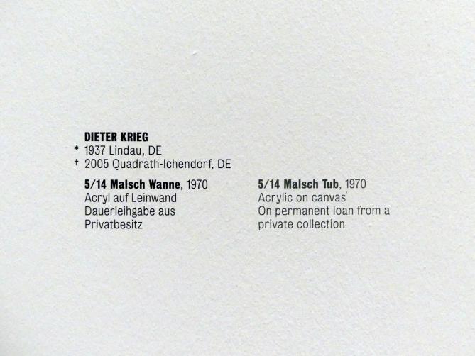 Dieter Krieg (1970–1995), 5/14 Malsch Wanne, Stuttgart, Kunstmuseum, Saal 20, 1970, Bild 2/2