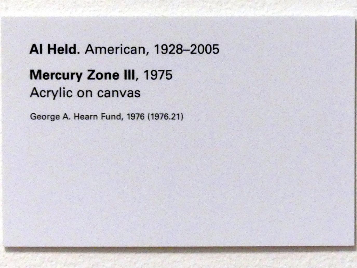 Al Held (1964–1975), Mercury Zone III - Quecksilberzone III, New York, Metropolitan Museum of Art (Met), Saal 915, 1975, Bild 2/2