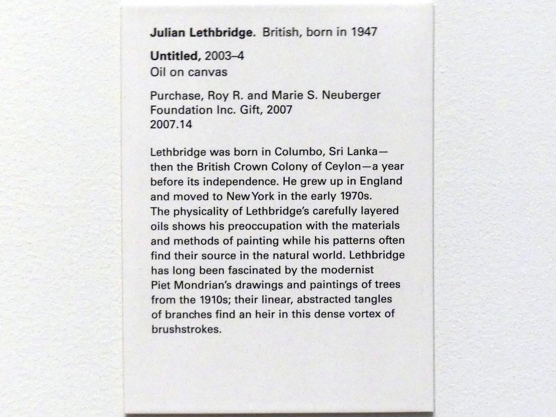Julian Lethbridge (2003), Ohne Titel, New York, Metropolitan Museum of Art (Met), Saal 915, 2003–2004, Bild 2/2