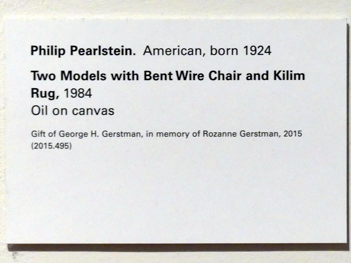 Philip Pearlstein (1984), Two models with Bent Wire Chair and Kili Rug - Zwei Modelle mit gebogenem Drahtstuhl und Kelim-Teppich, New York, Metropolitan Museum of Art (Met), Saal 915, 1984, Bild 2/2