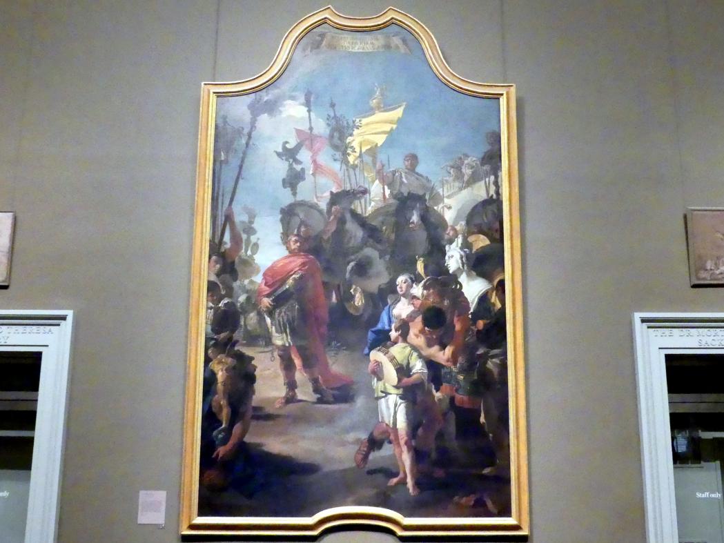 Giovanni Battista Tiepolo (1715–1785), Der Triumph von Marius, Venedig, Palazzo Secco Dolfin, jetzt New York, Metropolitan Museum of Art (Met), Saal 600, 1729, Bild 1/2