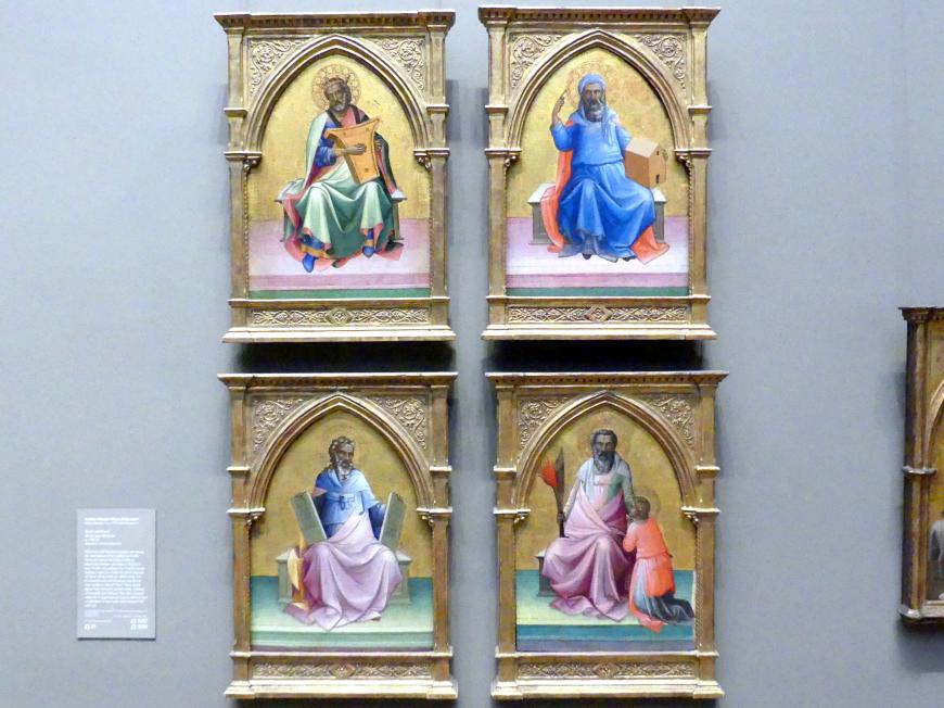 Lorenzo Monaco (Piero di Giovanni) (1387–1415), Noah, David, Moses und Abraham, New York, Metropolitan Museum of Art (Met), Saal 644, um 1408–1410