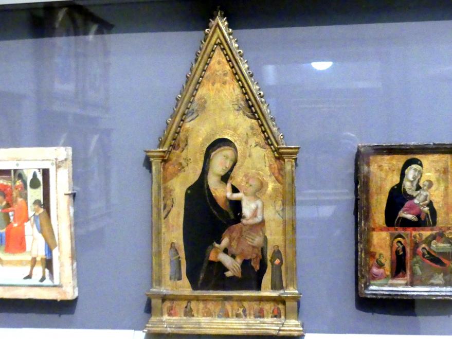 Lippo Memmi (1330–1350), Madonna mit Heiligen und Engeln, New York, Metropolitan Museum of Art (Met), Saal 644, um 1350