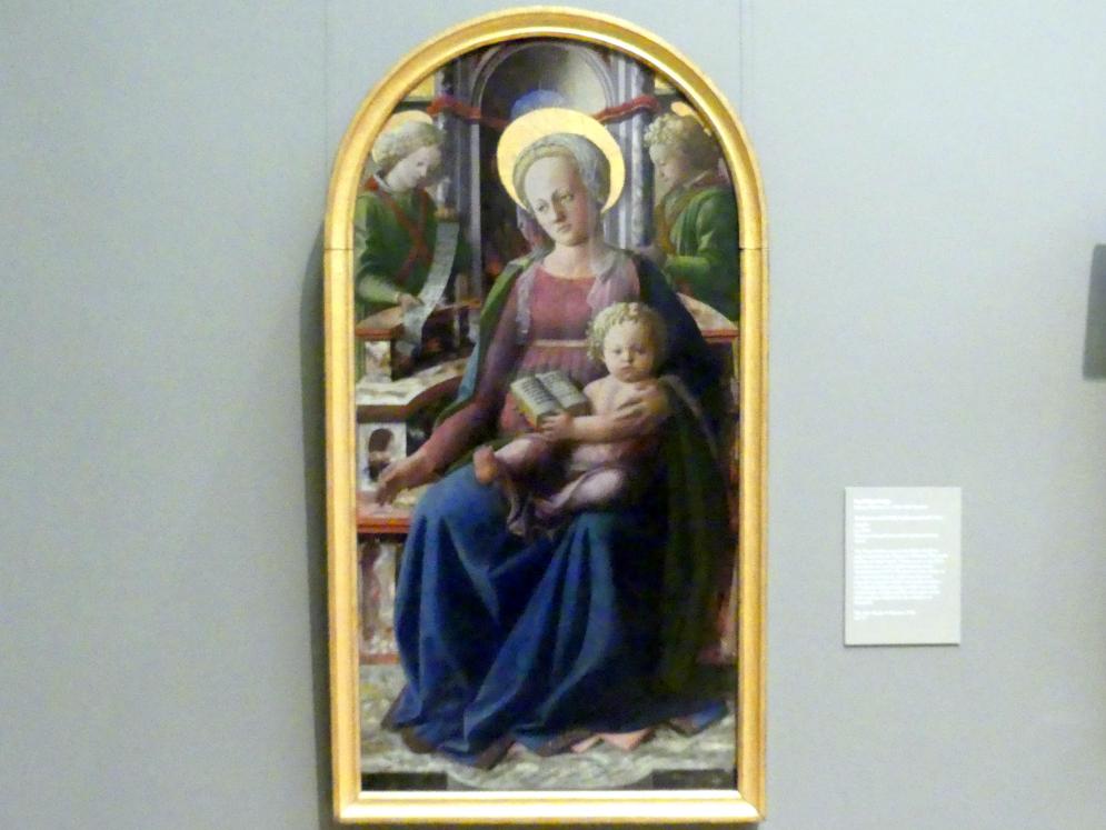 Fra Filippo Lippi (1426–1462), Thronende Maria mit Kind und zwei Engeln, New York, Metropolitan Museum of Art (Met), Saal 644, um 1440