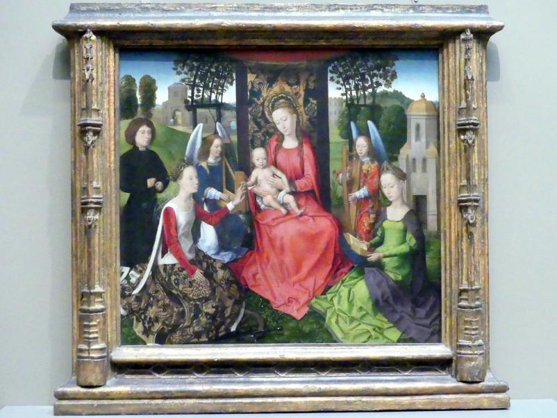 Hans Memling (1467–1491), Maria mit Kind und den heiligen Katharina von Alexandrien und Barbara, New York, Metropolitan Museum of Art (Met), Saal 641, um 1480–1485, Bild 1/2