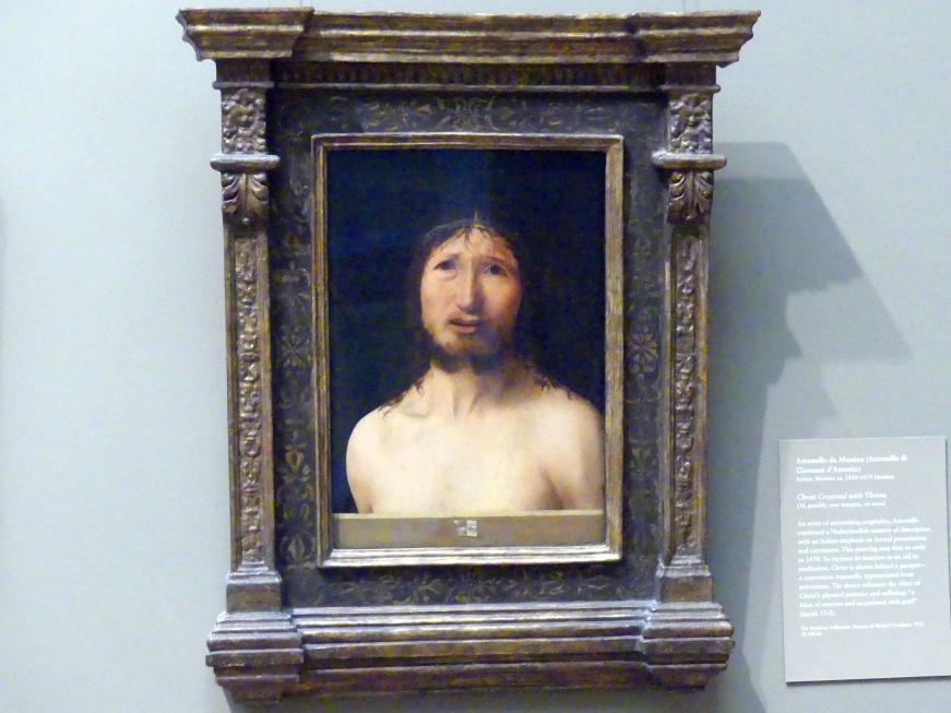 Antonello da Messina (1464–1478), Christus mit der Dornenkrone, New York, Metropolitan Museum of Art (Met), Saal 641, um 1470