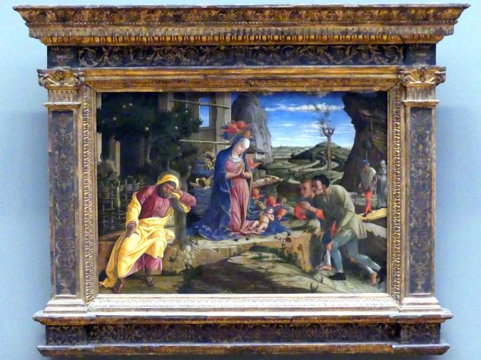 Andrea Mantegna (1451–1505), Anbetung der Hirten, New York, Metropolitan Museum of Art (Met), Saal 640, nach 1450, Bild 1/2