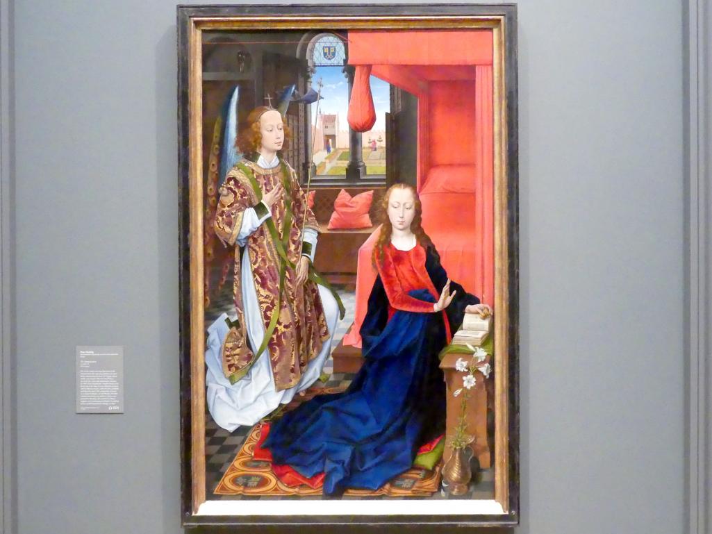 Hans Memling (1467–1491), Mariä Verkündigung, New York, Metropolitan Museum of Art (Met), Saal 640, um 1465–1470, Bild 1/2
