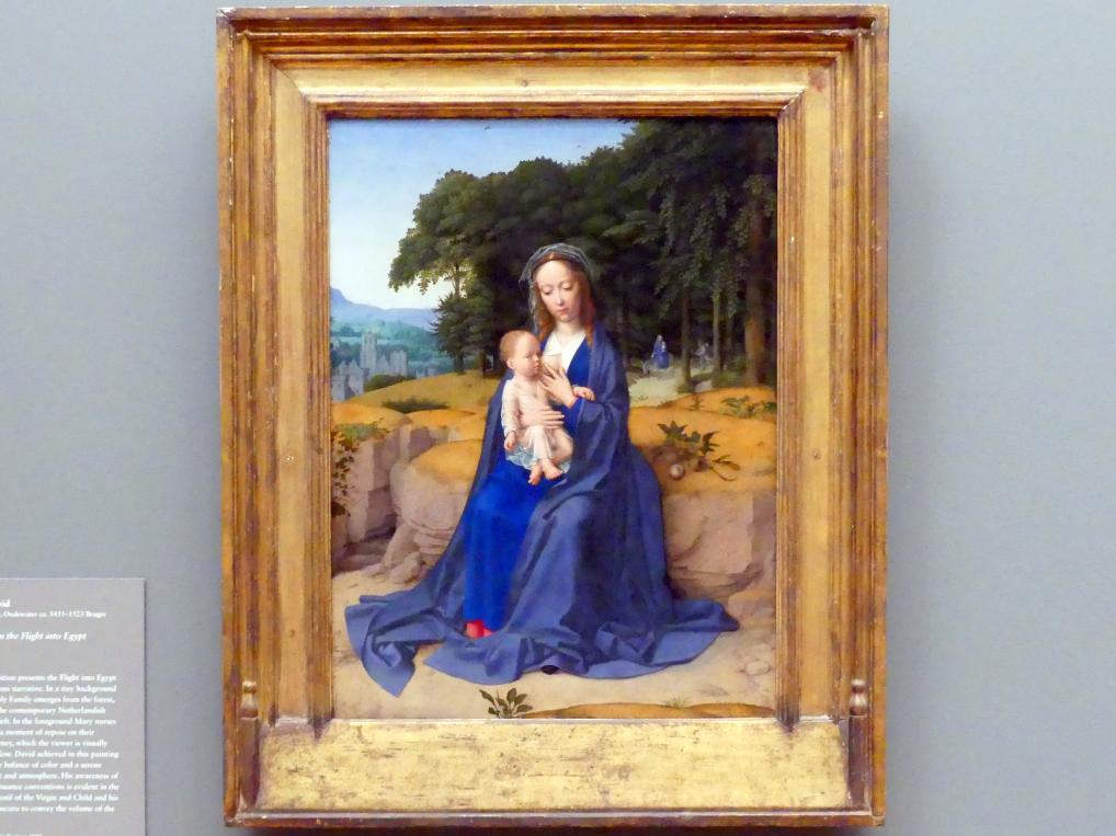 Gerard David (1475–1519), Ruhe auf der Flucht, New York, Metropolitan Museum of Art (Met), Saal 640, um 1512–1515, Bild 1/2