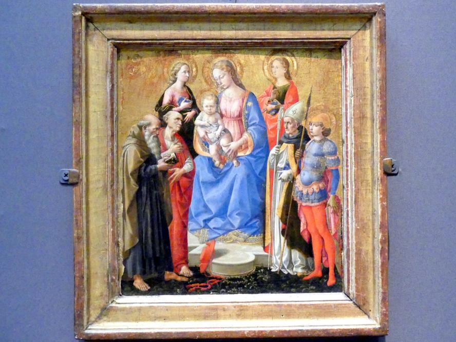 Francesco Pesellino (1442–1456), Maria mit Kind und sechs Heiligen, New York, Metropolitan Museum of Art (Met), Saal 640, um 1445–1450