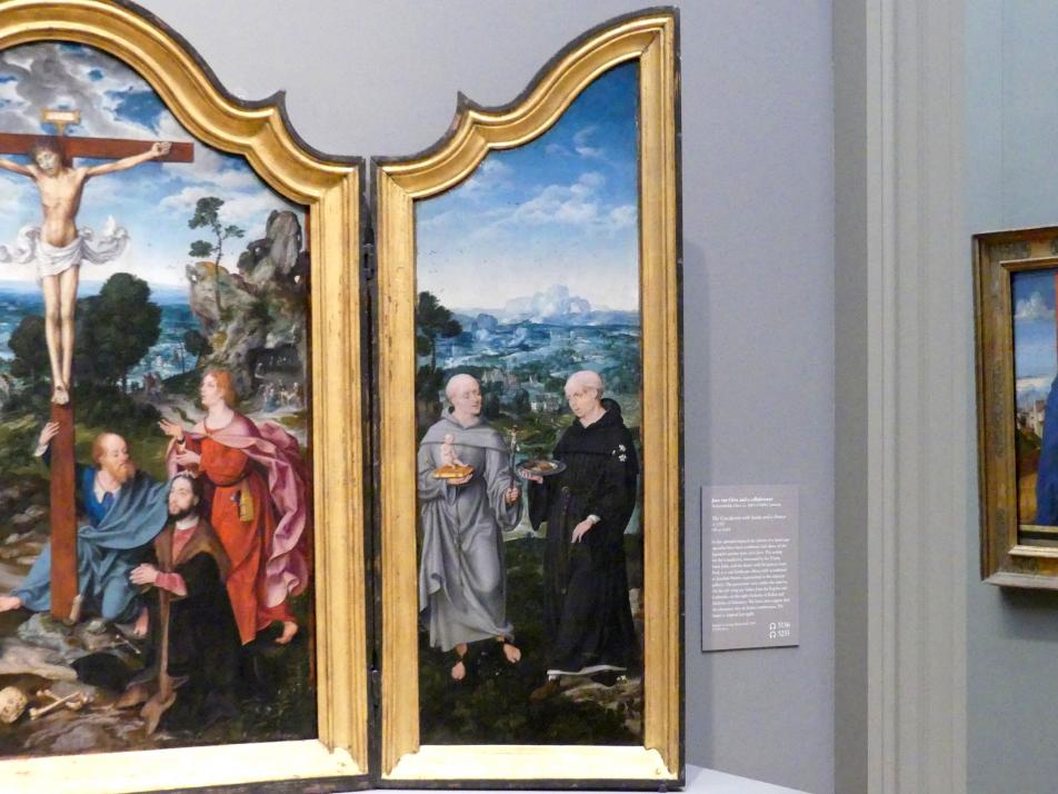 Joos van Cleve (Joos van der Beke) (1507–1538), Gekreuzigter Christus mit Heiligen und einem Stifter, New York, Metropolitan Museum of Art (Met), Saal 639, um 1520, Bild 3/4