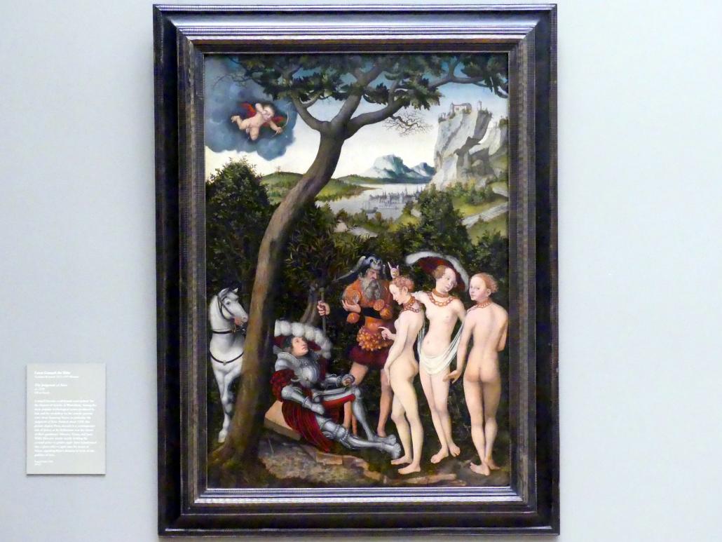 Lucas Cranach der Ältere (1502–1550), Das Urteil des Paris, New York, Metropolitan Museum of Art (Met), Saal 643, um 1528, Bild 1/2