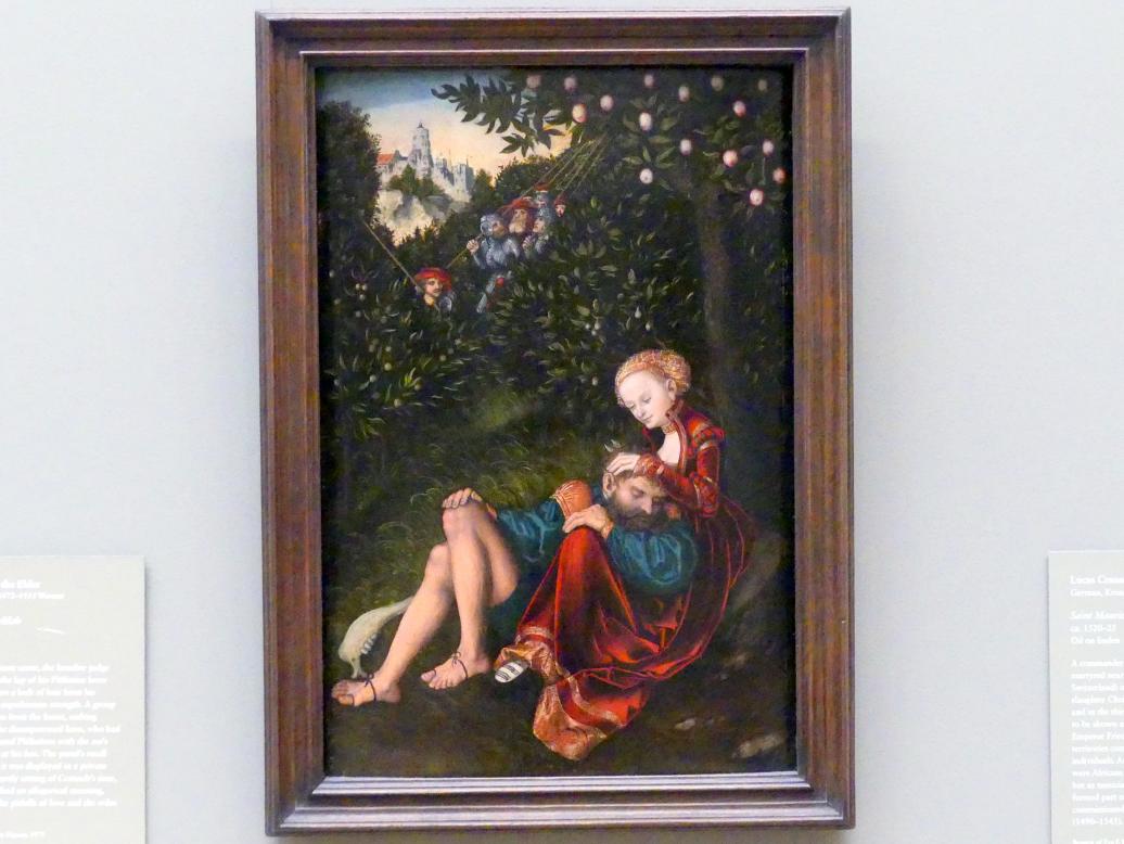 Lucas Cranach der Ältere (1502–1550), Simson und Delila, New York, Metropolitan Museum of Art (Met), Saal 643, um 1528–1530, Bild 1/2