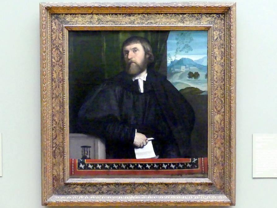 Alessandro Bonvicino (Moretto) (1517–1554), Bildnis eines Mannes, New York, Metropolitan Museum of Art (Met), Saal 643, um 1520–1525
