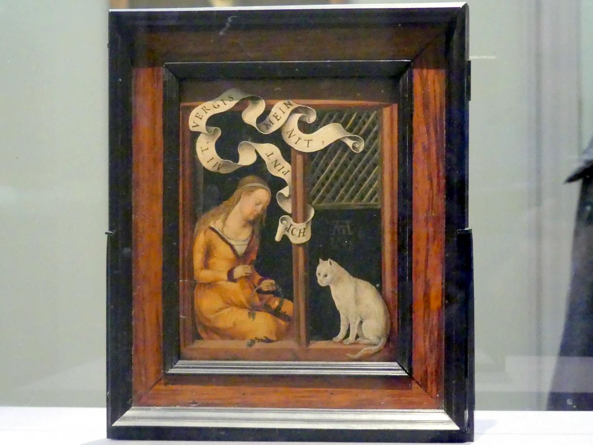 Hans Süß von Kulmbach (1507–1521), Junge Frau beim Kranzbinden, New York, Metropolitan Museum of Art (Met), Saal 643, um 1508, Bild 1/2