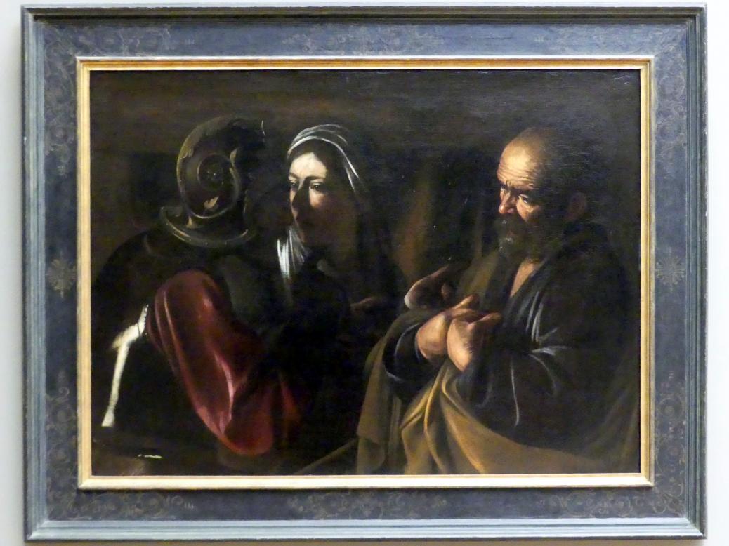 Michelangelo Merisi da Caravaggio (1594–1610), Die Verleugnung Petri, New York, Metropolitan Museum of Art (Met), Saal 637, 1610, Bild 1/2