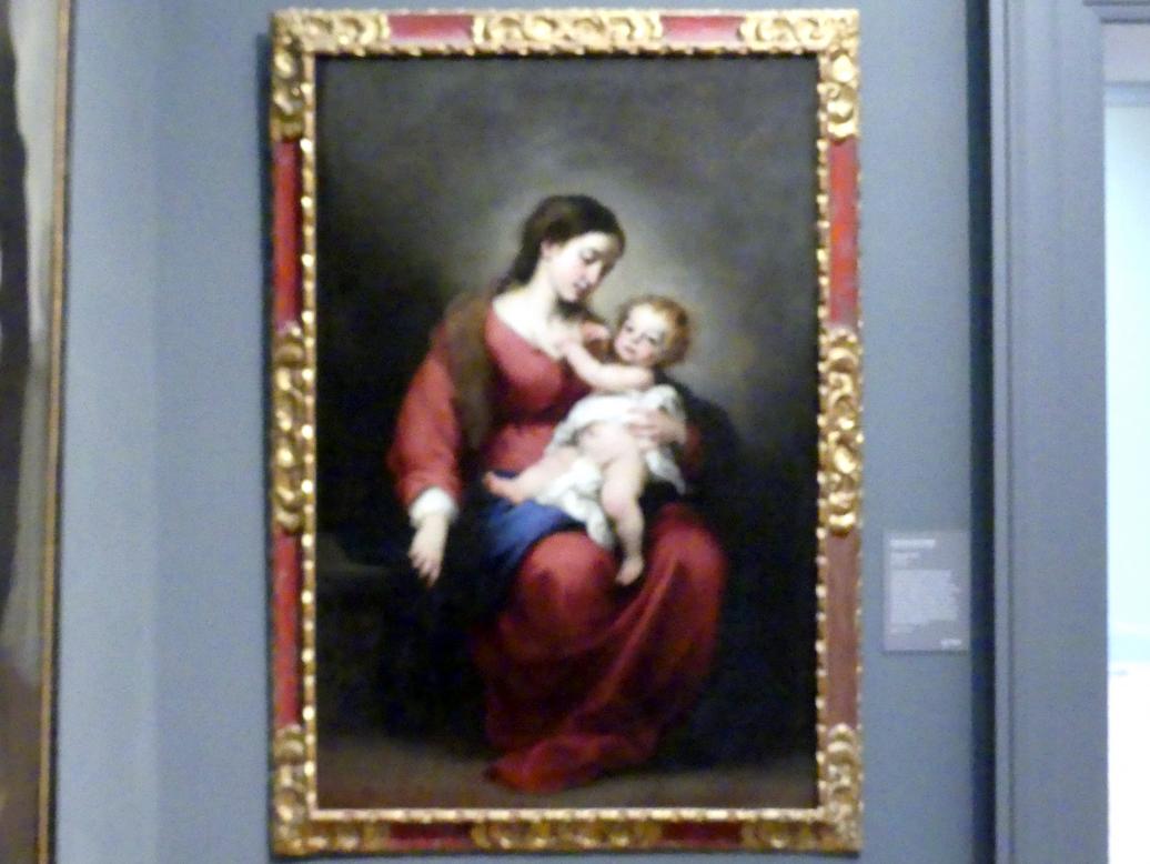 Bartolomé Esteban Murillo (1645–1678), Maria mit Kind, New York, Metropolitan Museum of Art (Met), Saal 635, um 1670–1672