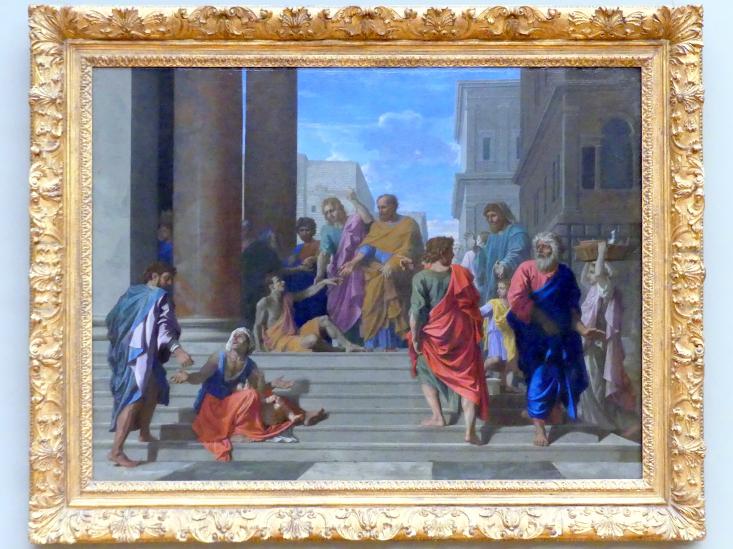 Nicolas Poussin (1624–1663), Die Heiligen Petrus und Johannes heilen den Lahmen, New York, Metropolitan Museum of Art (Met), Saal 634, 1655, Bild 1/2