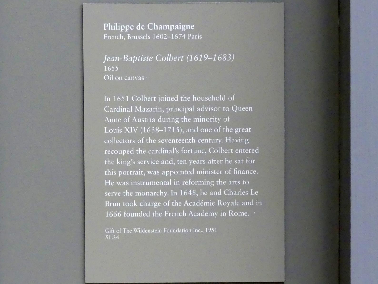 Philippe de Champaigne (1629–1668), Jean-Baptiste Colbert (1619-1683), New York, Metropolitan Museum of Art (Met), Saal 634, 1655, Bild 2/2