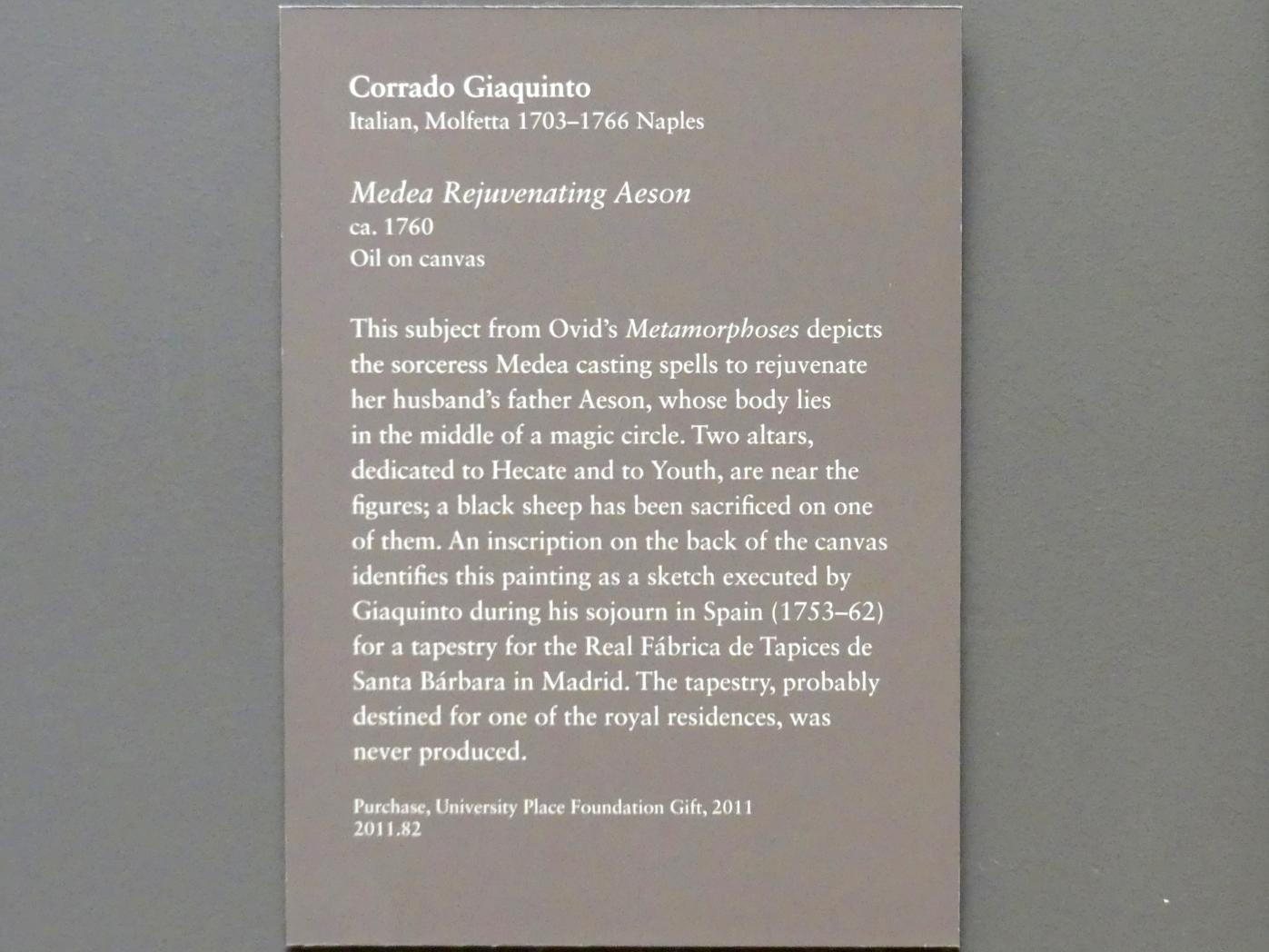 Corrado Giaquinto (1736–1760), Medea verjüngt Aison, New York, Metropolitan Museum of Art (Met), Saal 633, um 1760, Bild 2/2