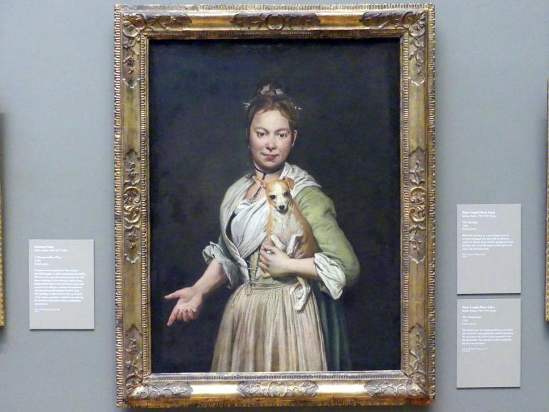 Giacomo Ceruti (1741–1747), Porträt einer Frau mit einem Hund, New York, Metropolitan Museum of Art (Met), Saal 632, um 1740–1750