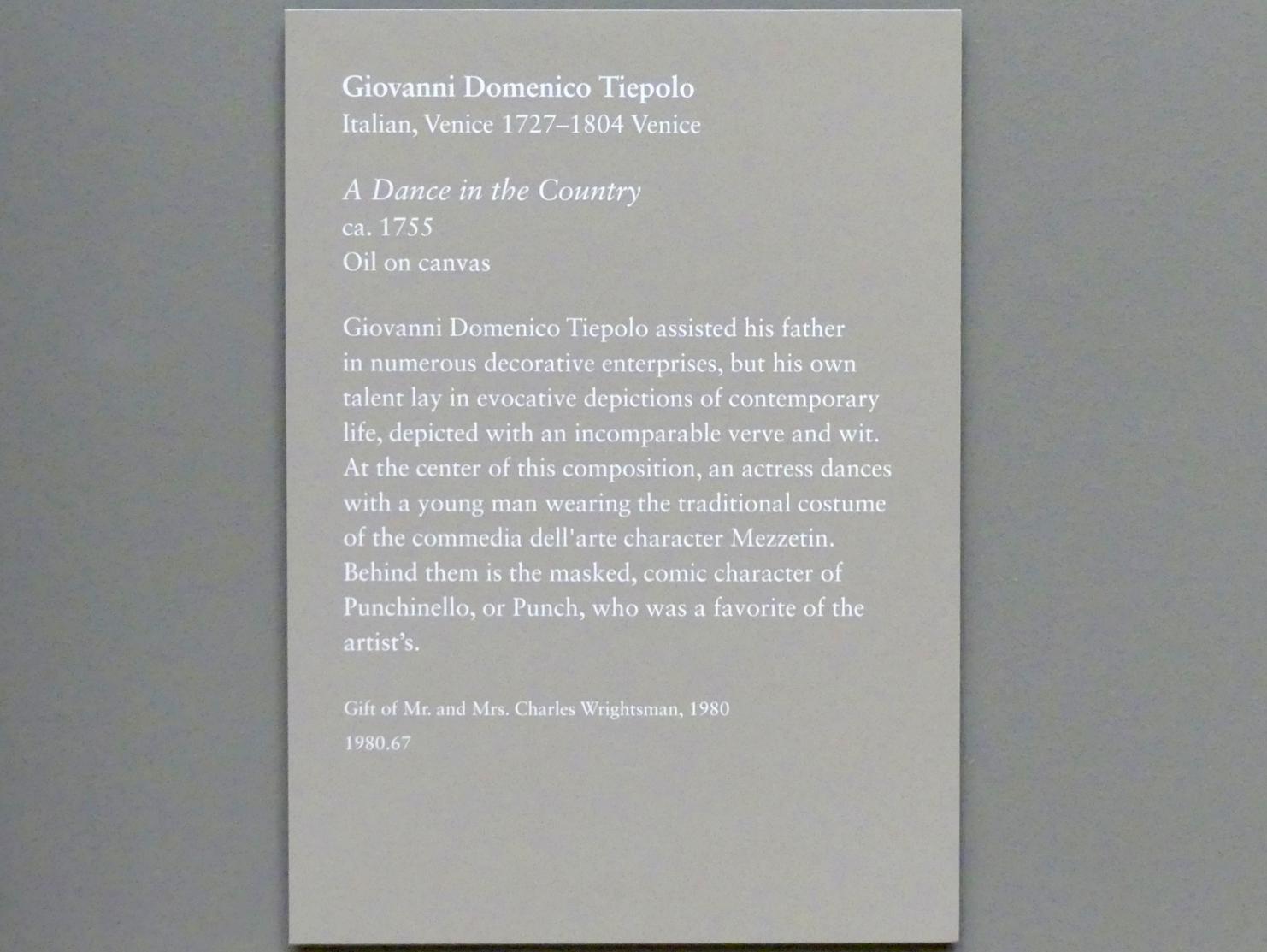 Giovanni Domenico Tiepolo (1743–1785), Tanz auf dem Land, New York, Metropolitan Museum of Art (Met), Saal 632, um 1755, Bild 2/2