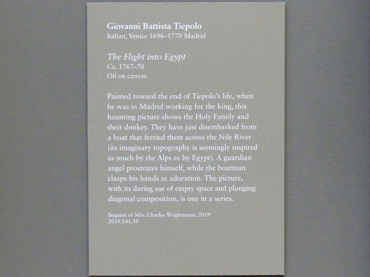 Giovanni Battista Tiepolo (1715–1785), Flucht nach Ägypten, New York, Metropolitan Museum of Art (Met), Saal 632, um 1767–1770, Bild 2/2
