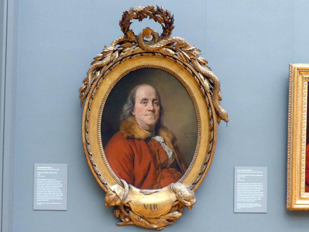 Joseph Siffred Duplessis (1764–1784), Benjamin Franklin (1706-1790), New York, Metropolitan Museum of Art (Met), Saal 629, 1778, Bild 1/2