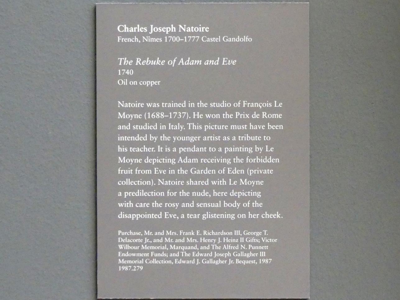 Charles-Joseph Natoire (1740–1747), Die Rüge von Adam und Eva, New York, Metropolitan Museum of Art (Met), Saal 630, 1740, Bild 2/2