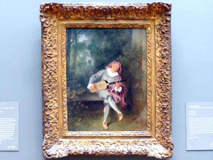 Antoine Watteau (Jean-Antoine Watteau) (1709–1720), Mezzetin, New York, Metropolitan Museum of Art (Met), Saal 630, um 1718–1720, Bild 1/2