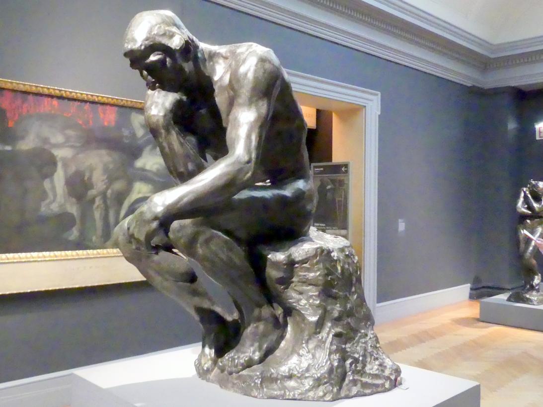 Auguste Rodin (1863–1917), Der Denker, New York, Metropolitan Museum of Art (Met), Saal 800, um 1880, Bild 1/5
