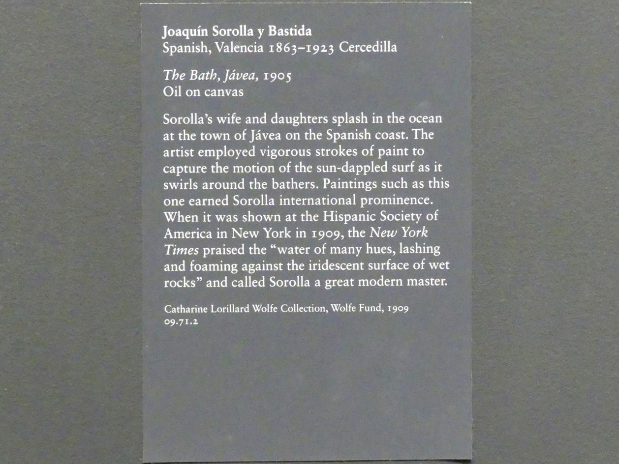 Joaquín Sorolla (1899–1910), Das Bad, Jávea, New York, Metropolitan Museum of Art (Met), Saal 800, 1905, Bild 2/2