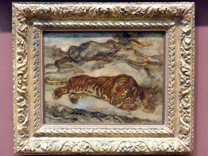 Antoine-Louis Barye (1832–1864), Tiger in der Ruhe, New York, Metropolitan Museum of Art (Met), Saal 801, um 1850–1865, Bild 1/2