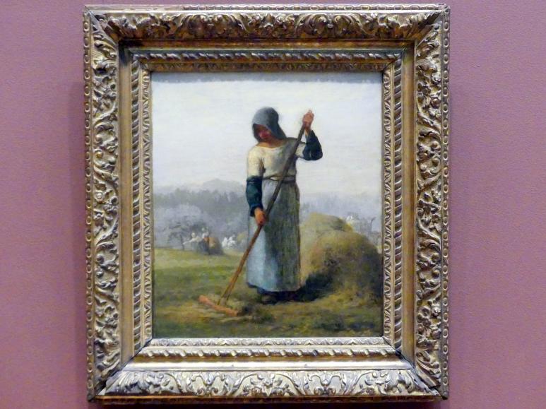 Jean-François Millet (1844–1874), Frau mit Rechen, New York, Metropolitan Museum of Art (Met), Saal 802, um 1856–1857, Bild 1/2