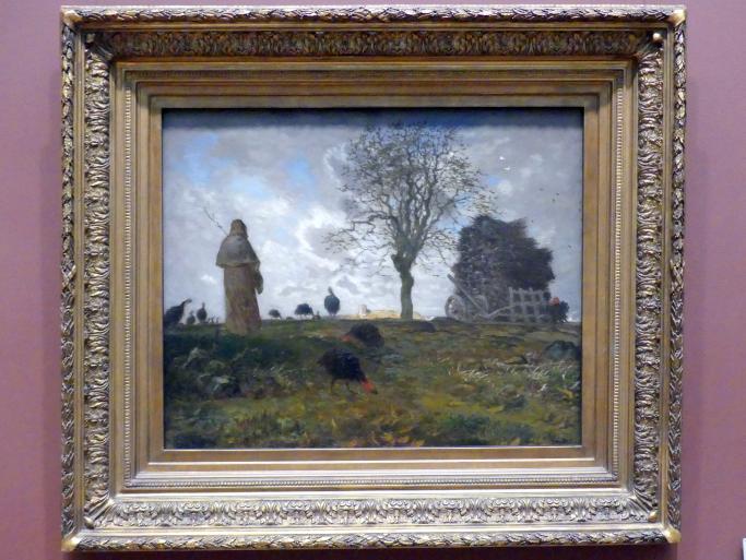 Jean-François Millet (1844–1874), Herbstlandschaft mit Truthühnern, New York, Metropolitan Museum of Art (Met), Saal 802, 1872–1873, Bild 1/2