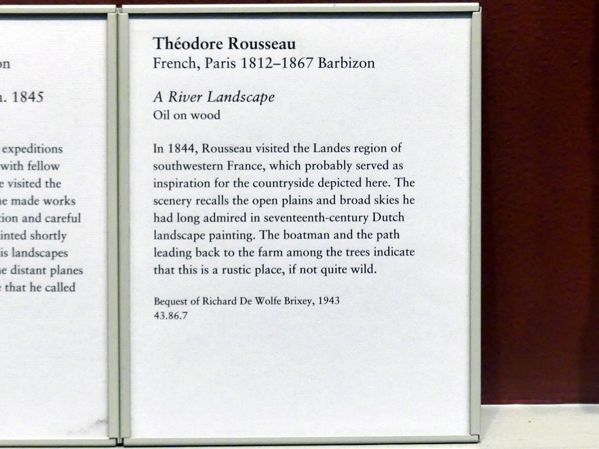 Théodore Rousseau (1827–1862), Flusslandschaft, New York, Metropolitan Museum of Art (Met), Saal 802, Undatiert, Bild 2/2
