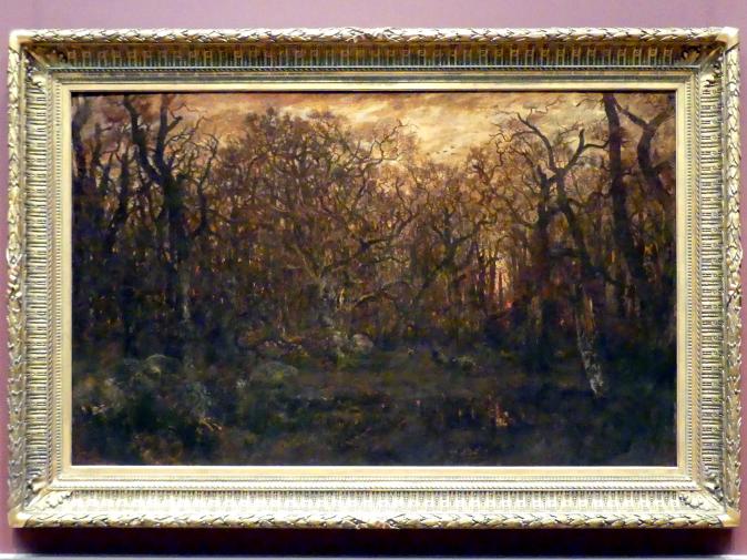 Théodore Rousseau (1827–1862), Wald im Winter bei Sonnenuntergang, New York, Metropolitan Museum of Art (Met), Saal 802, um 1846–1867