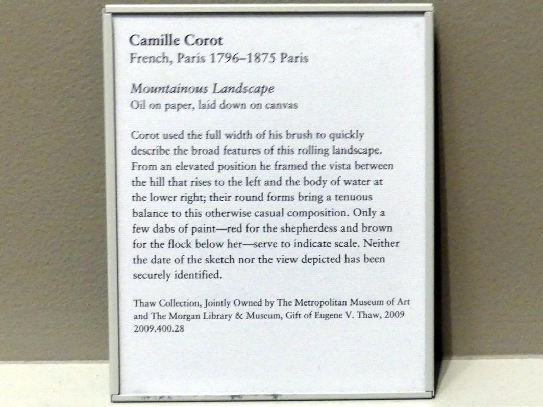 Jean-Baptiste Camille Corot (1823–1874), Gebirgslandschaft, New York, Metropolitan Museum of Art (Met), Saal 803, Undatiert, Bild 2/2