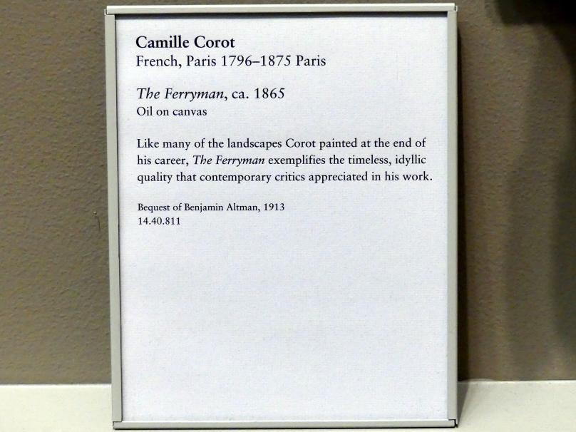 Jean-Baptiste Camille Corot (1823–1874), Der Fährmann, New York, Metropolitan Museum of Art (Met), Saal 803, um 1865, Bild 2/2
