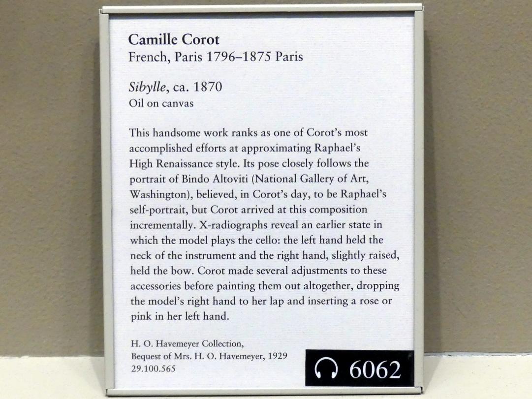 Jean-Baptiste Camille Corot (1823–1874), Sibylle, New York, Metropolitan Museum of Art (Met), Saal 803, um 1870, Bild 2/2