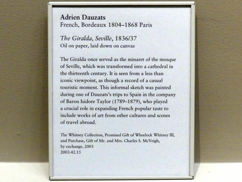 Adrien Dauzats (1831–1844), Die Giralda in Sevilla, New York, Metropolitan Museum of Art (Met), Saal 804, 1836–1837, Bild 2/2