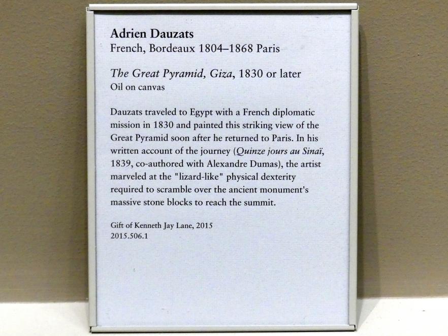 Adrien Dauzats (1831–1844), Die Große Pyramide in Gizeh, New York, Metropolitan Museum of Art (Met), Saal 804, nach 1830, Bild 2/2