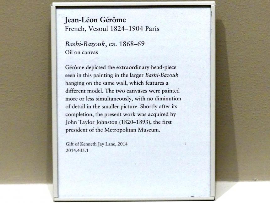 Jean-Léon Gérôme (1849–1902), Başı Bozuk, New York, Metropolitan Museum of Art (Met), Saal 804, um 1868–1869, Bild 2/2