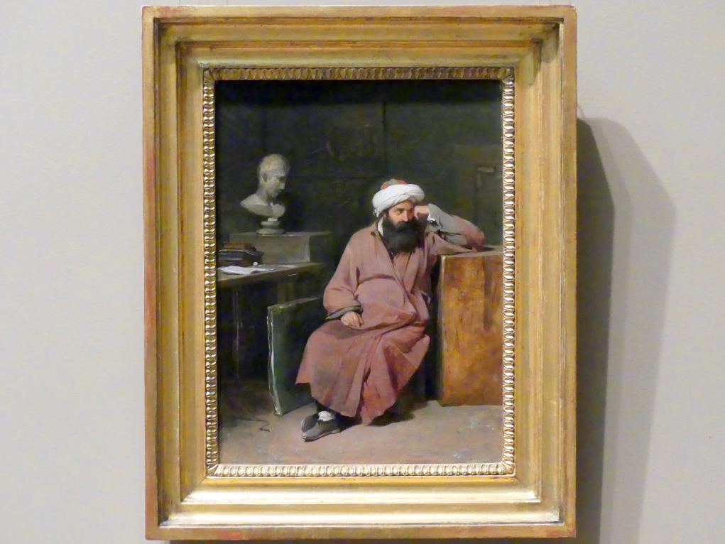 Auguste-Xavier Leprince (1823–1825), Mann in orientalischer Verkleidung im Atelier des Künstlers, New York, Metropolitan Museum of Art (Met), Saal 804, um 1823–1826, Bild 1/2