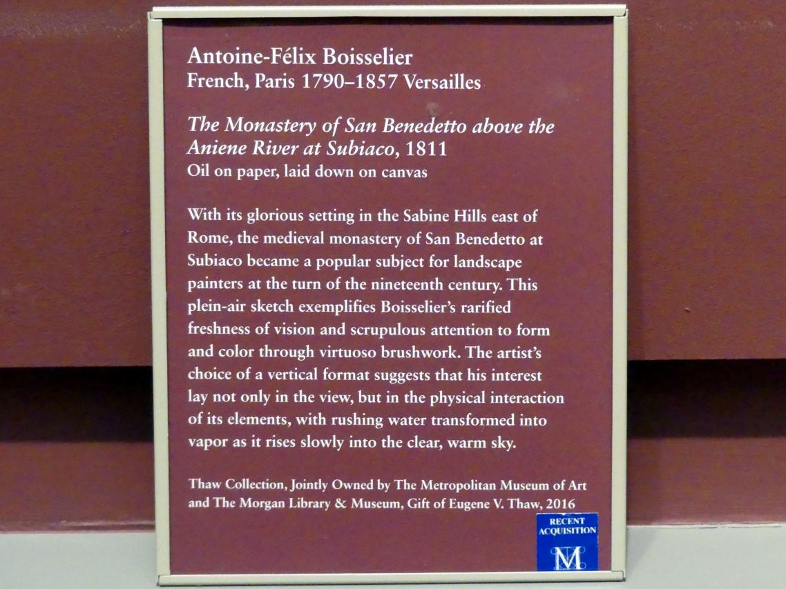 Antoine-Félix Boisselier (1811), Kloster San Benedetto über dem Aniene bei Subiaco, New York, Metropolitan Museum of Art (Met), Saal 805, 1811, Bild 2/2