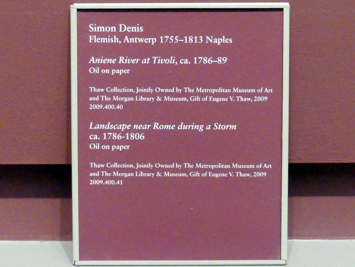 Simon Denis (1787–1800), Der Fluss Aniene, Tivoli, New York, Metropolitan Museum of Art (Met), Saal 805, um 1786–1789, Bild 2/2