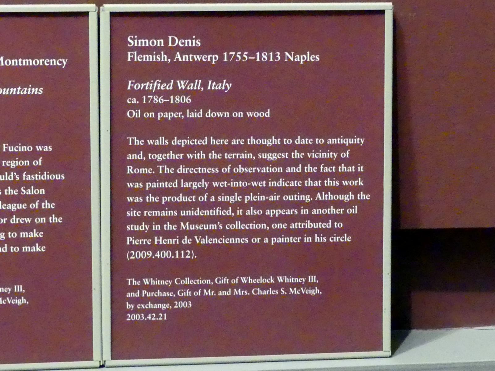 Simon Denis (1787–1800), Befestigte Mauer in Italien, New York, Metropolitan Museum of Art (Met), Saal 805, um 1786–1806, Bild 2/2